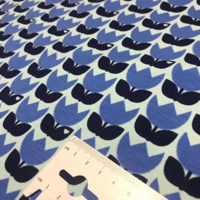 Jersey | byGraziela | Tulpen blau in blau
